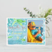 ウミガメの誕生日の招待状 招待状 (スタンド正面)