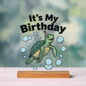 ウミガメの誕生日Tシャツデザイン_1 アクリルサイン (ニュートラル)