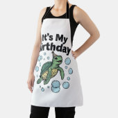 ウミガメの誕生日Tシャツデザイン_1 エプロン (インサイチュ)