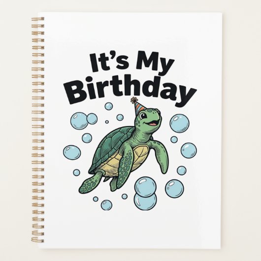 ウミガメの誕生日Tシャツデザイン_1 プランナー手帳 (正面)