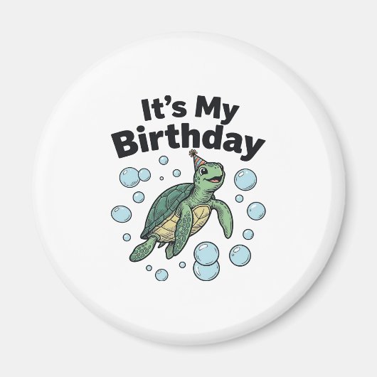 ウミガメの誕生日Tシャツデザイン_1 マグネット (正面)