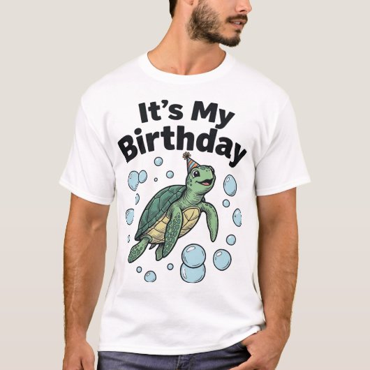 ウミガメの誕生日Tシャツデザイン_1 Tシャツ (正面)
