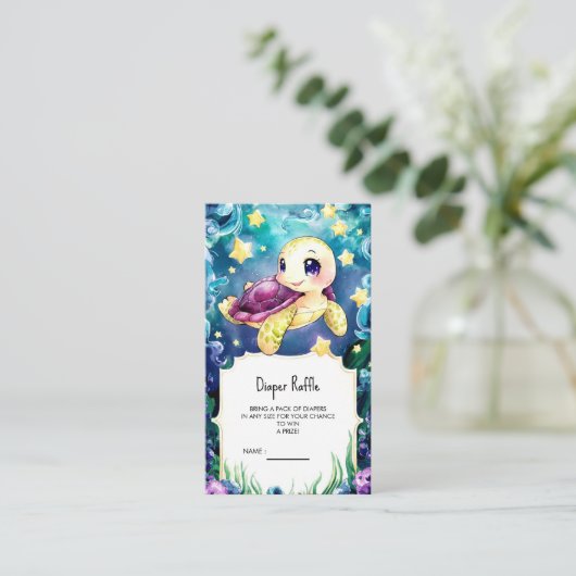 ウミガメの赤ちゃんシャワーで魅了される エンクロージャーカード (スタンド正面)