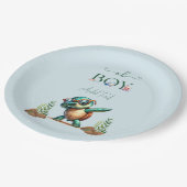 ウミガメの赤ちゃんシャワーの下のオ男の子 ペーパープレート (アングル)