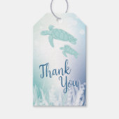 ウミガメの赤ちゃんシャワーの下 ギフトタグ (正面)