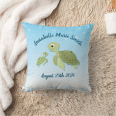 ウミガメの赤ちゃんシャワーの下 クッション (ブランケット)