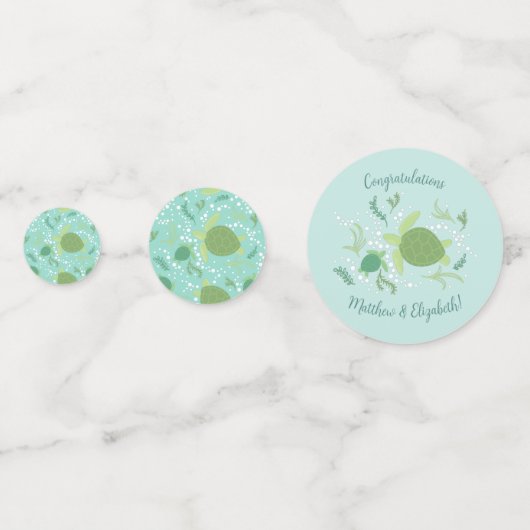 ウミガメの赤ちゃんシャワーの下 コンフェッティ (正面)