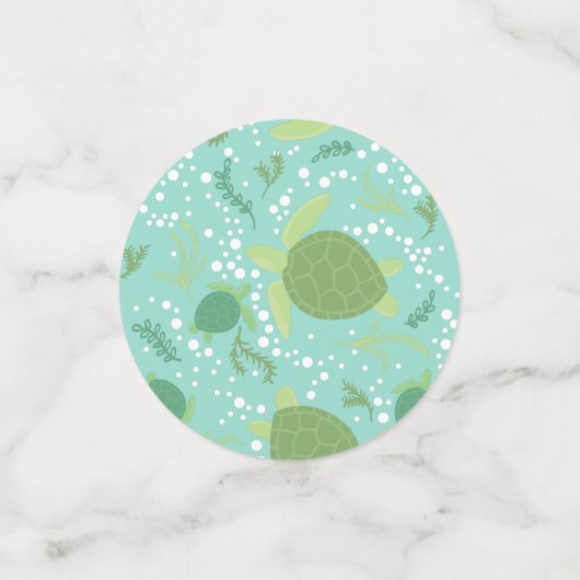 ウミガメの赤ちゃんシャワーの下 コンフェッティ (スモール正面)