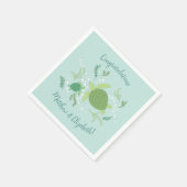 ウミガメの赤ちゃんシャワーの下 スタンダードカクテルナプキン (角)