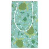 ウミガメの赤ちゃんシャワーの下 スモールペーパーバッグ (正面)