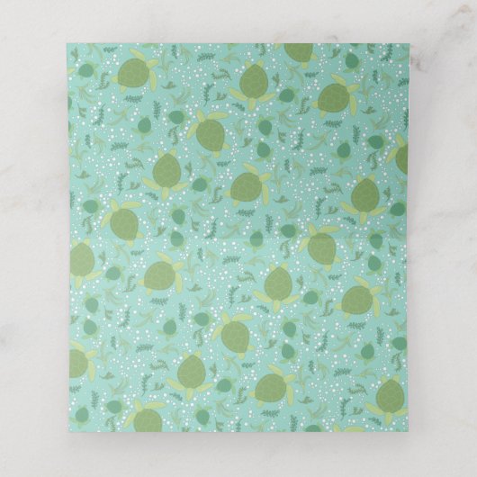 ウミガメの赤ちゃんシャワーの下 プレイスカード (内部開封)