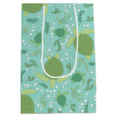 ウミガメの赤ちゃんシャワーの下 ミディアムペーパーバッグ (裏面)