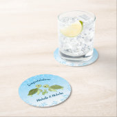 ウミガメの赤ちゃんシャワーの下 ラウンドペーパーコースター (インサイチュ)