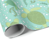 ウミガメの赤ちゃんシャワーの下 ラッピングペーパー (ロールコーナー)