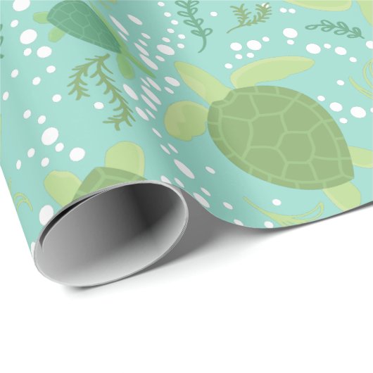ウミガメの赤ちゃんシャワーの下 ラッピングペーパー (ロールコーナー)