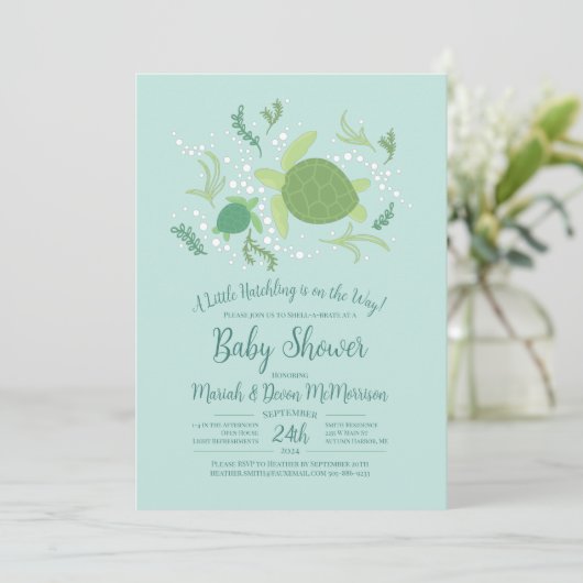 ウミガメの赤ちゃんシャワーの下 招待状 (スタンド正面)