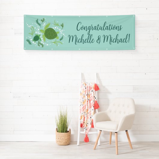 ウミガメの赤ちゃんシャワーの下 横断幕 (インサイチュ)