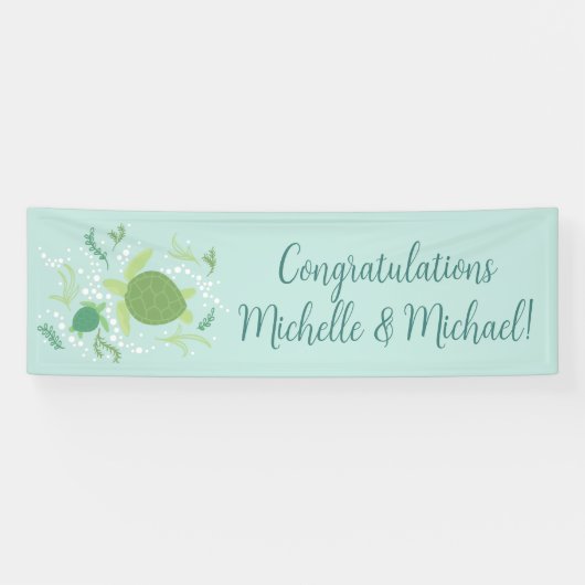 ウミガメの赤ちゃんシャワーの下 横断幕 (横)