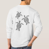 ウミガメの部族タトゥーブラック動物 Tシャツ (裏面)