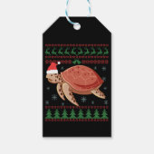 ウミガメの醜いクリスマスセーター爬虫類愛好家 ギフトタグ (正面)