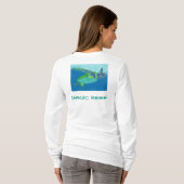 ウミガメの長い袖の女性のワイシャツ Tシャツ (裏面フル)