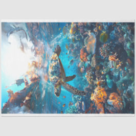 ウミガメの鮮やかな色の#2デコペ 薄葉紙