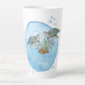 ウミガメのBFF -パーソナライズされた最高の友達のプレゼント カフェラテマグ (正面)