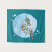 ウミガメのBFF -パーソナライズされた最高の友達のプレゼント タペストリー (正面(横))