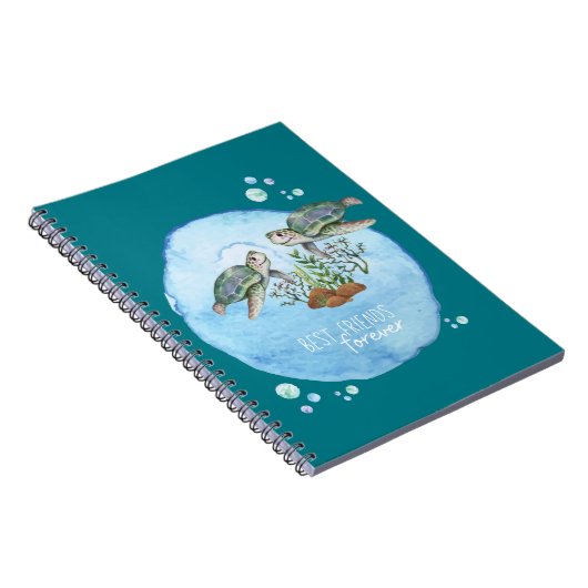 ウミガメのBFF -パーソナライズされた最高の友達のプレゼント ノートブック (右側)