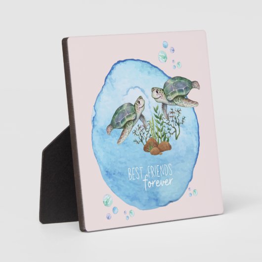 ウミガメのBFF -パーソナライズされた最高の友達のプレゼント フォトプラーク (正面)