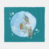 ウミガメのBFF -パーソナライズされた最高の友達のプレゼント フリースブランケット (正面(横))