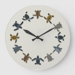 ウミガメのHatchlingの柱時計 ラージ壁時計