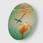 ウミガメのLageの柱時計 ラージ壁時計 (傾斜)