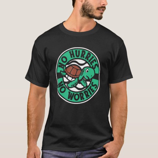 ウミガメは心配なく色彩の鮮やかない Tシャツ (正面)