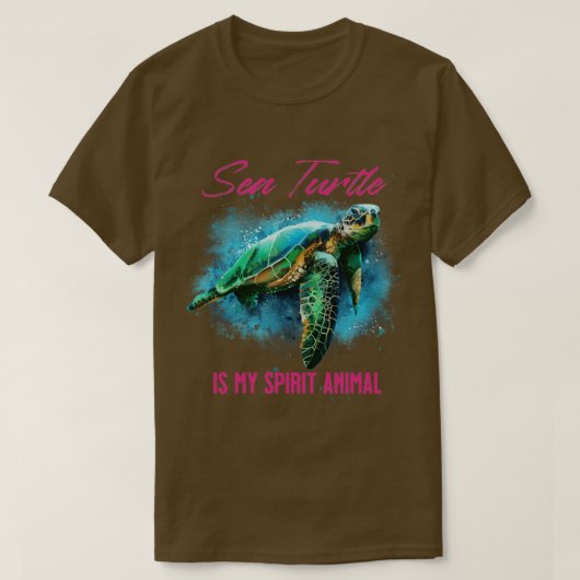ウミガメは私の霊動物 Tシャツ (デザイン正面)