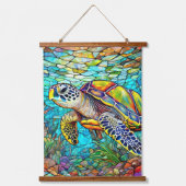 ウミガメやウミガメのアートセット 吊り下げ型タペストリー (正面)