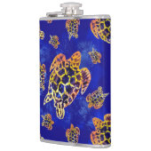 ウミガメろうけつ染めアフリカアート フラスク (左)