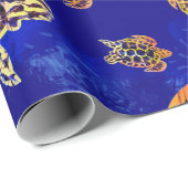 ウミガメろうけつ染めアフリカアート ラッピングペーパー (ロールコーナー)