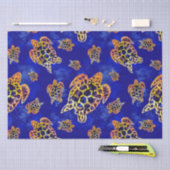 ウミガメろうけつ染めアフリカアート 薄葉紙 (クラフト)