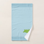 ウミガメをティール(緑がかった色)ミントグリーンバスタオルセット バスタオルセット (ハンドタオル)