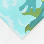 ウミガメカラフルとサンゴ水中競技ライフ フリースブランケット (角)