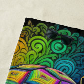 ウミガメカラフルスケッチ ビーチタオル (インサイチュ)