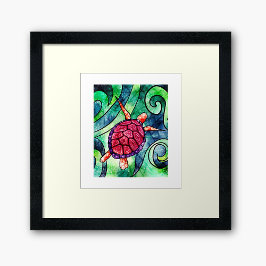 ウミガメカラフル熱帯産 ポスター