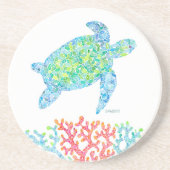 ウミガメカラフル砂岩コースター コースター (正面)