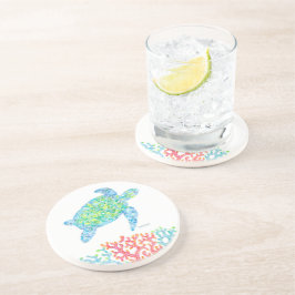 ウミガメカラフル砂岩コースター コースター