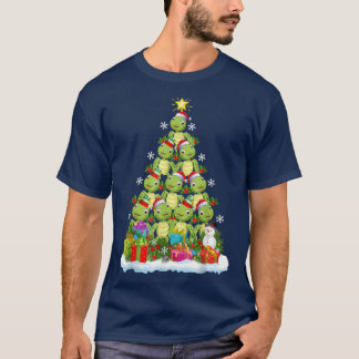 ウミガメクリスマスライトシーおもしろいタートルキリ Tシャツ