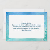 ウミガメサンキューカード – ブルーティール(緑がかった色)水彩 サンキューカード (裏面)