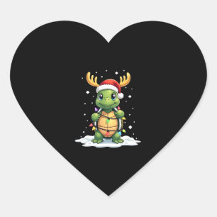 ウミガメサンタクリスマスライトかわいいXmas男性用 ハートシール
