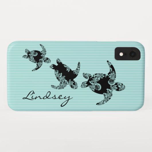 ウミガメストライプアクア名 Case-Mate iPhoneケース (裏面(横))