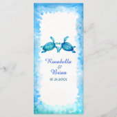 ウミガメテーマカスタムメニューカード |青と緑 メニュー (裏面)